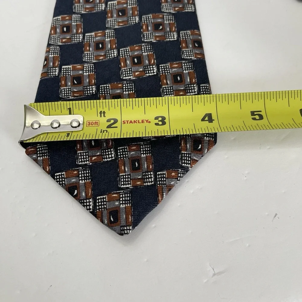 Mara Countess Mara Silk Tie Navy Square Geometric 4